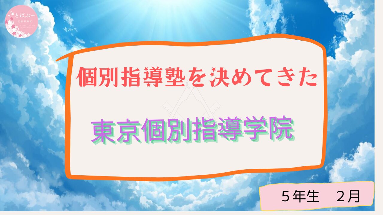 個別指導塾に入ることにした