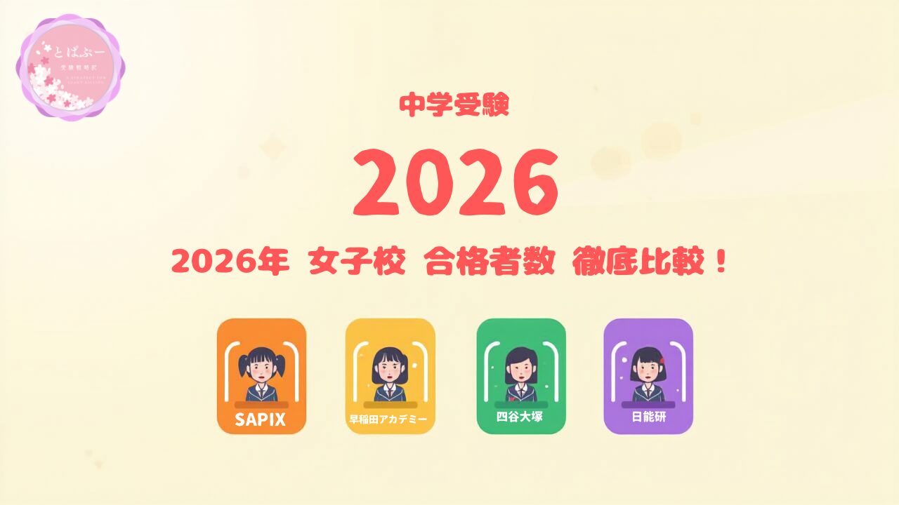 ２０２６年　大手塾比較　女子中学合格実績
