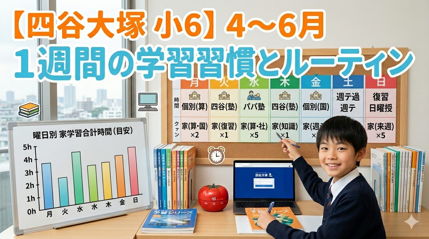 【四谷大塚】小6　４〜6月 1週間の学習ルーティン