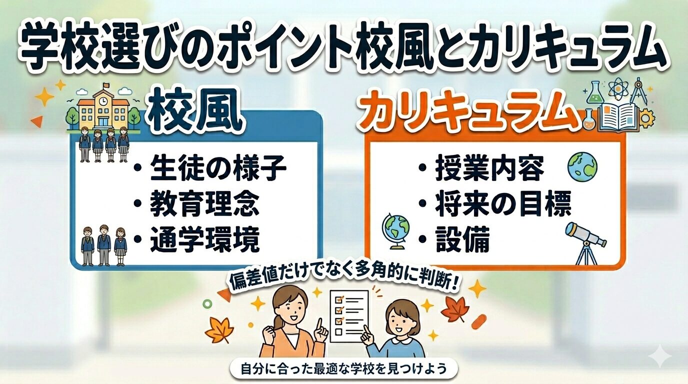 学校選びのポイント：校風とカリキュラム