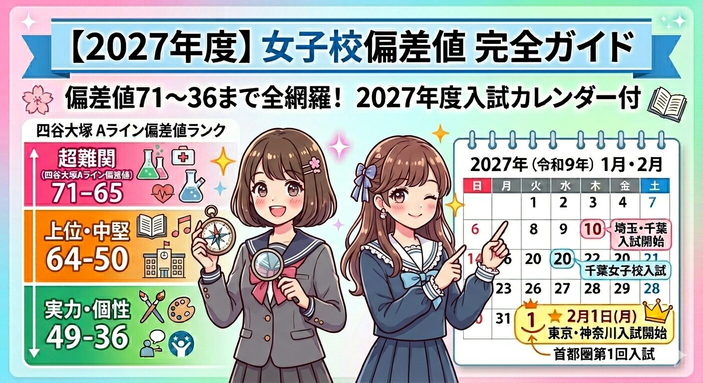 女子校偏差値ランキング2027：校風カリキュラム一覧