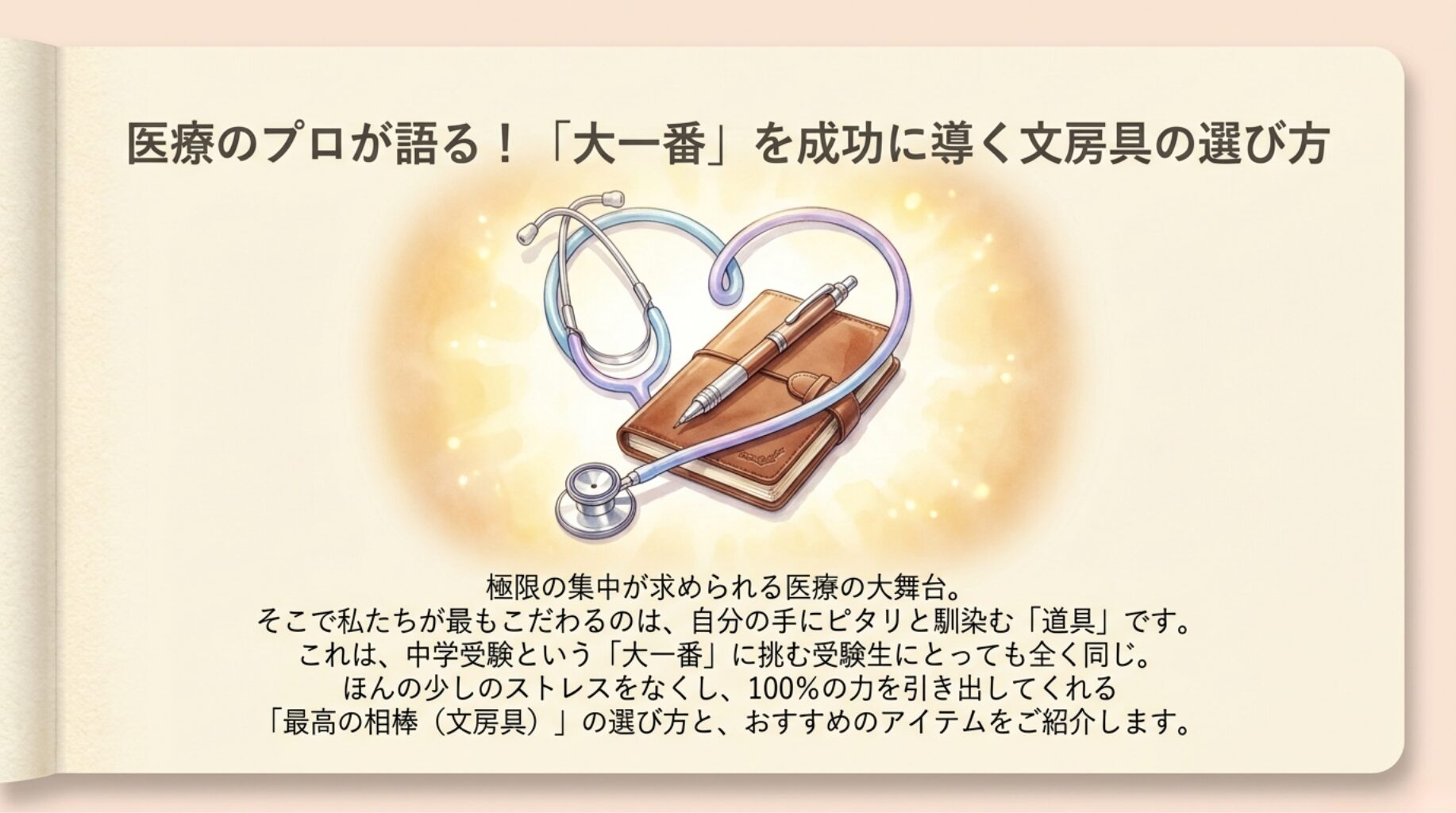 外科系医師が語る！受験という「大一番」を成功に導く文房具の選び方