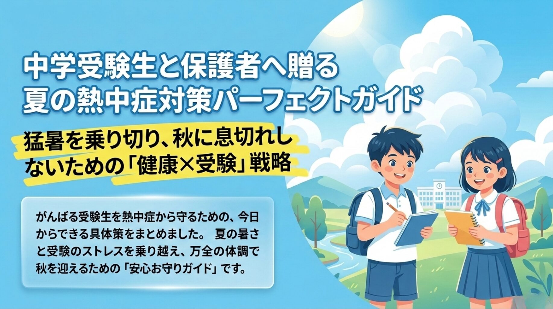 中学受験生の夏を乗り切る！保護者が知っておくべき熱中症対策の完全ガイド