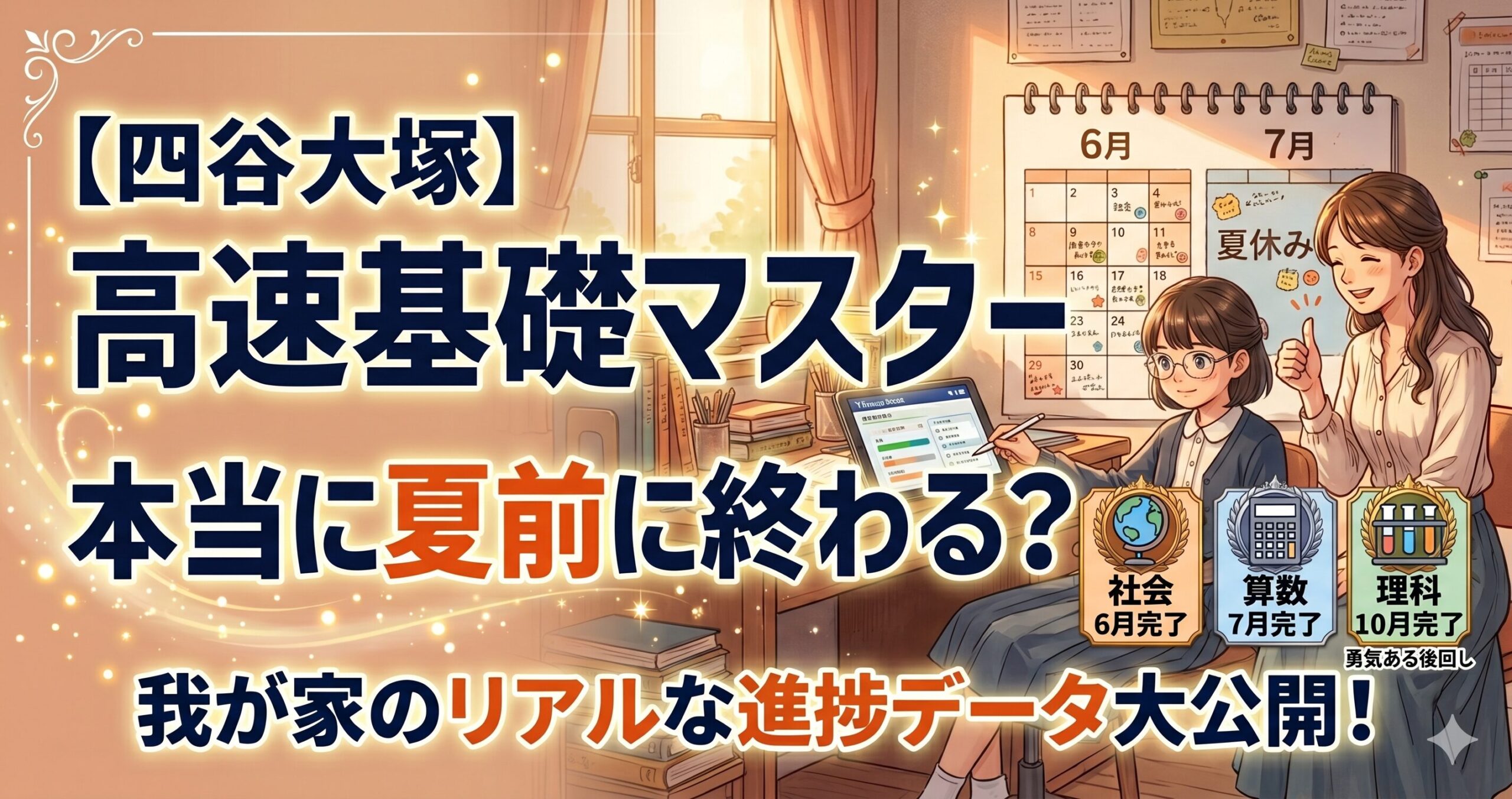 【四谷大塚】「高速基礎マスター夏休み前に終わらせる」は本当？我が家のリアルな学習進捗データ大公開【２０２５】
