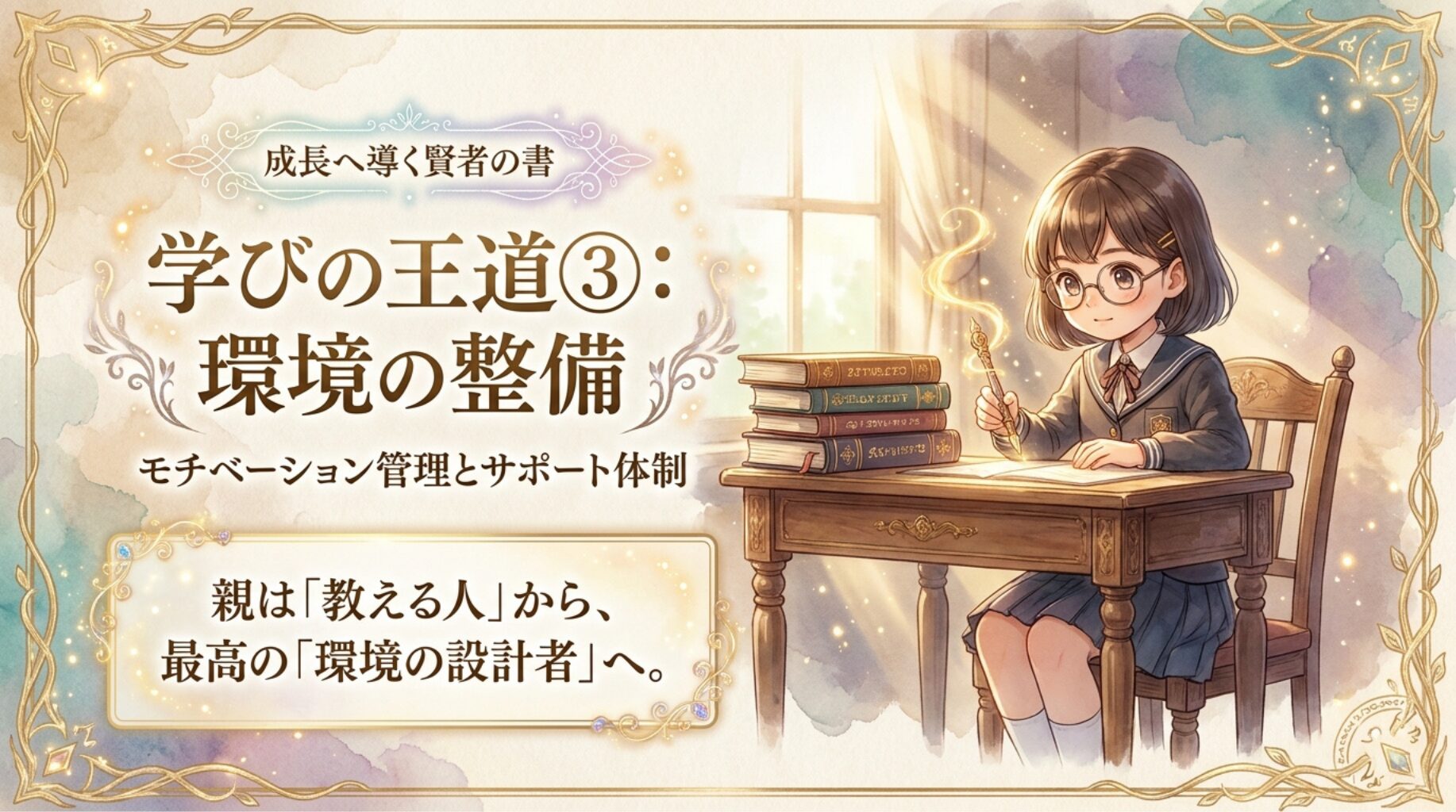 【学びの王道③】親の役割はここにある。小学生のやる気を支える「環境の整備とサポート体制」