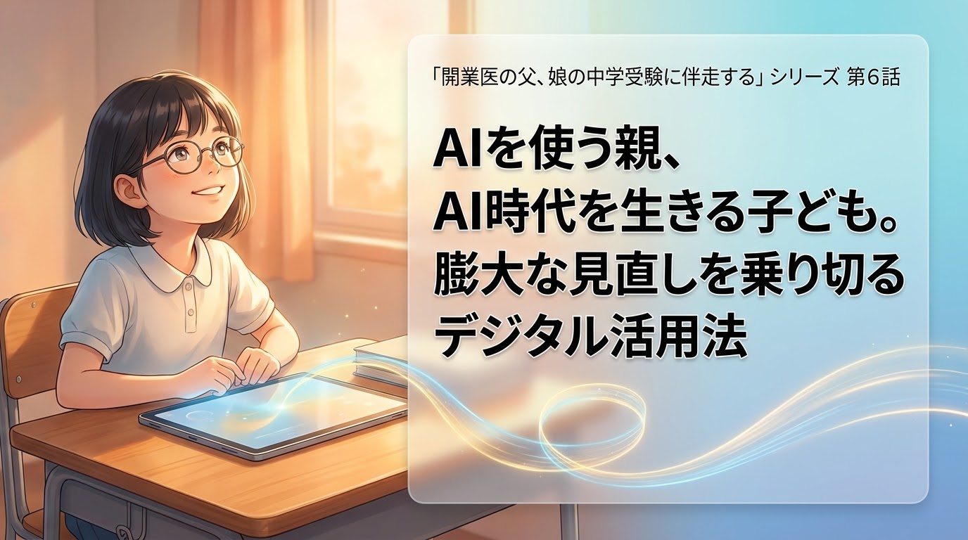 【開業医の父、娘の中学受験に伴走する】AIを使う親、AI時代を生きる子ども。膨大な見直しを乗り切るデジタル活用法【part６】