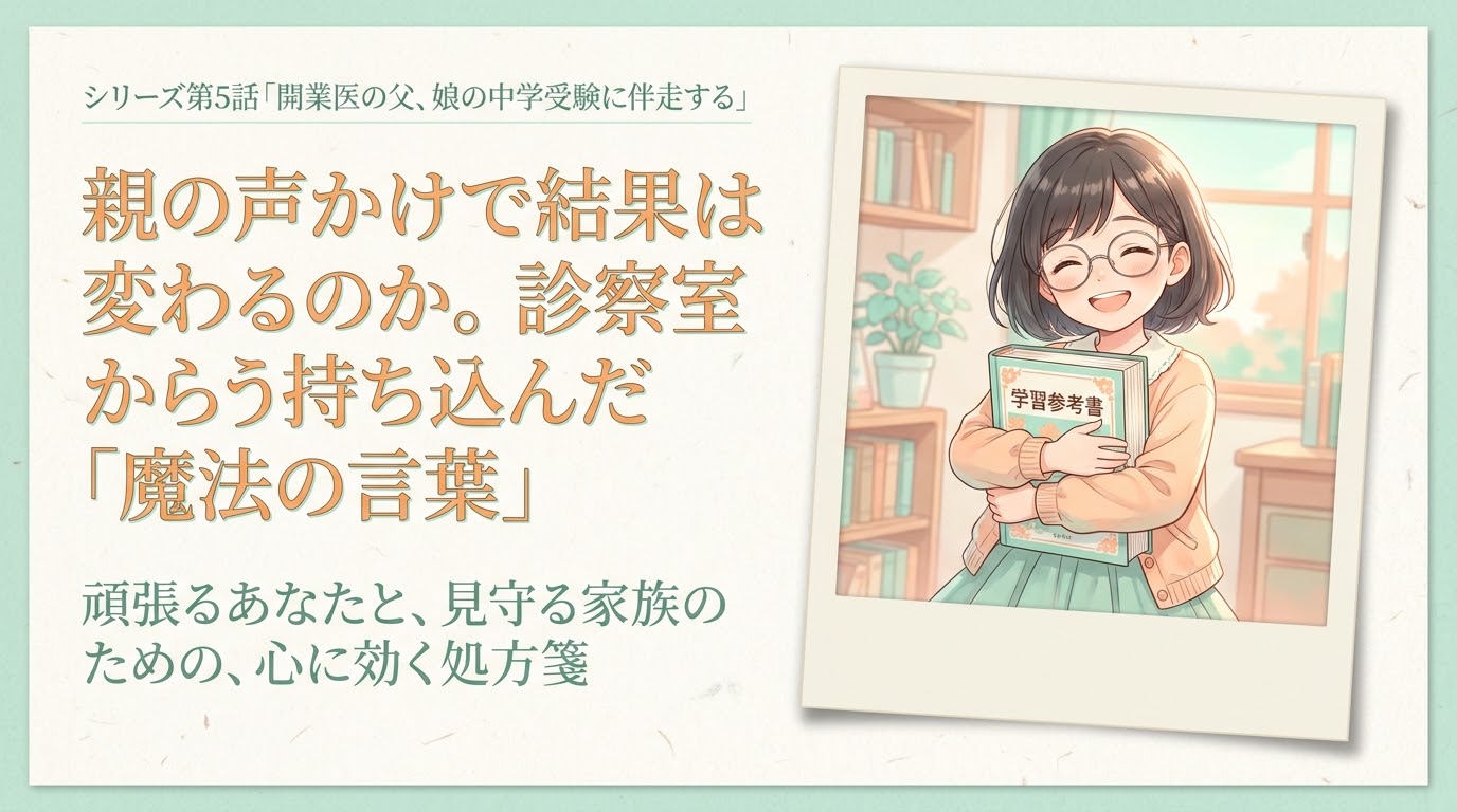 【開業医の父、娘の中学受験に伴走する】親の声かけで結果は変わるのか。診察室から持ち込んだ「魔法の言葉」【part５】