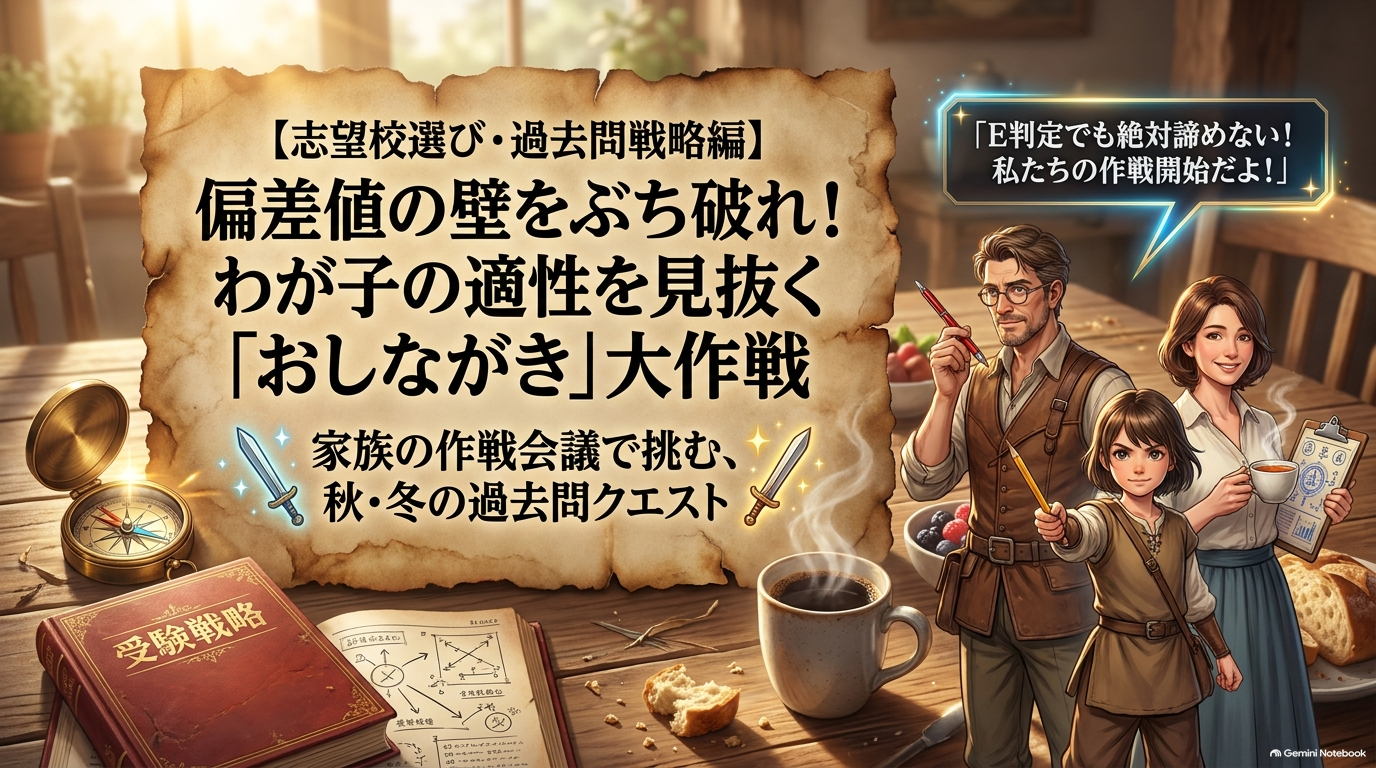 【志望校選び・過去問戦略編】偏差値だけに頼らない！わが子の適性を見抜く学校選びと「おしながき」で勝つ傾向対策