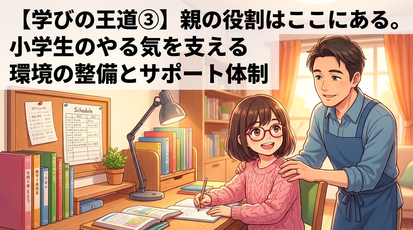 親の役割はここにある。小学生のやる気を支える環境の整備とサポート体制