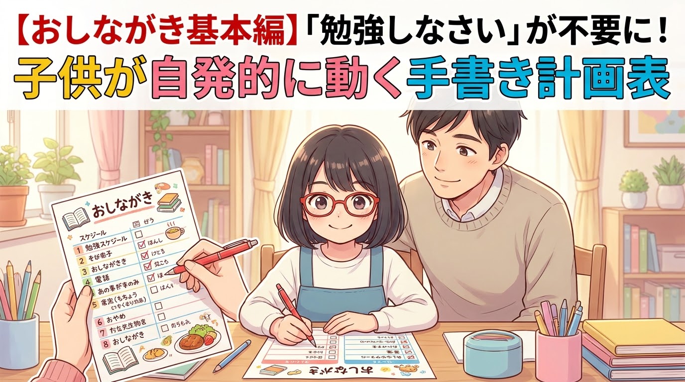 「勉強しなさい」が不要に！子供が自発的に動く手書き計画票の作り方と基本ルール